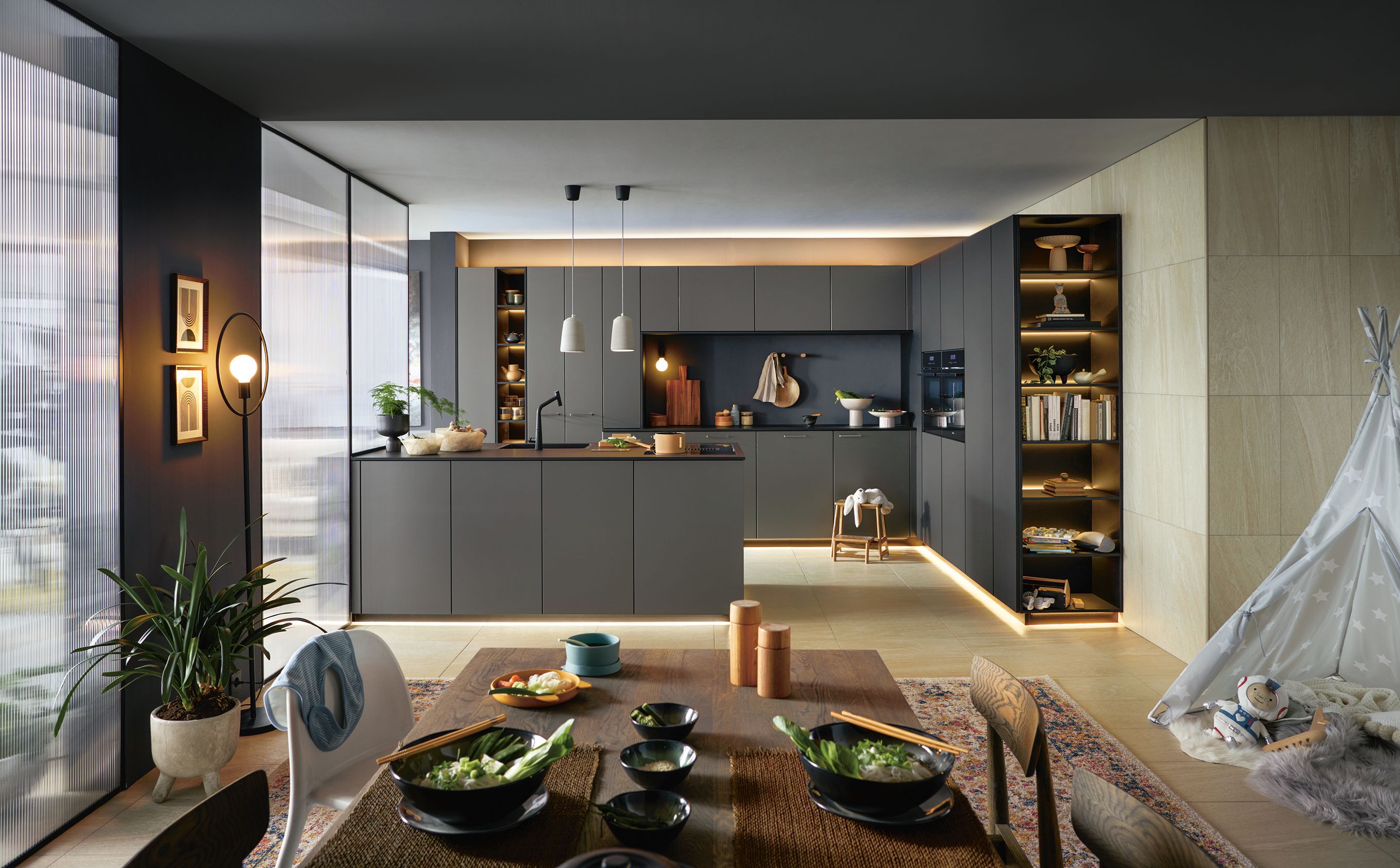 Küchen Glasfront matt