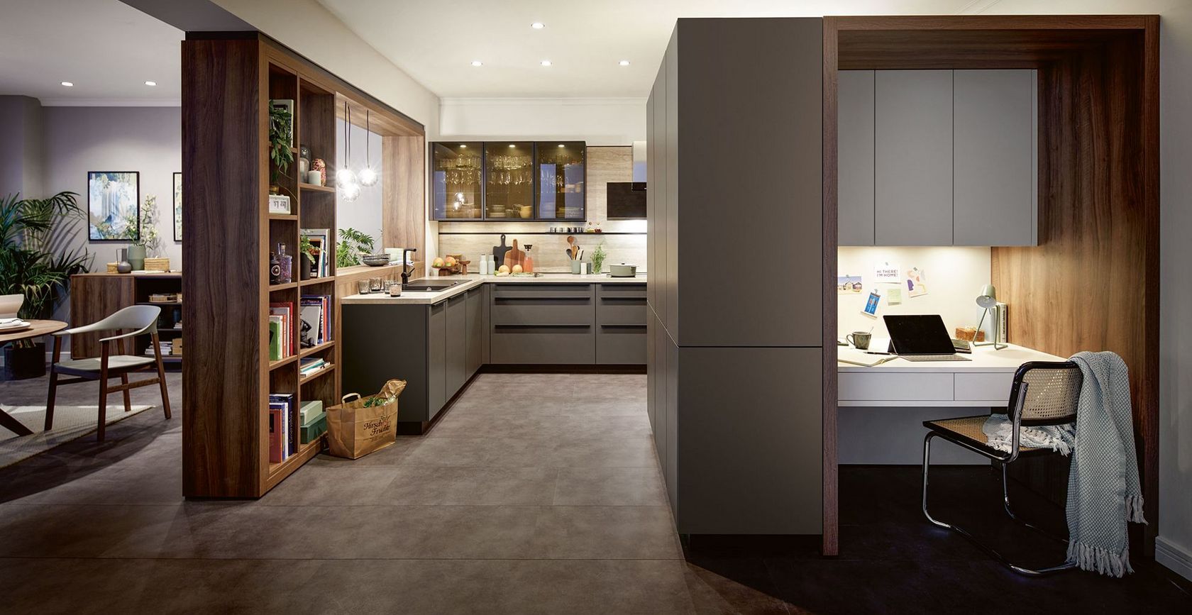 Urban warm wood look kitchen