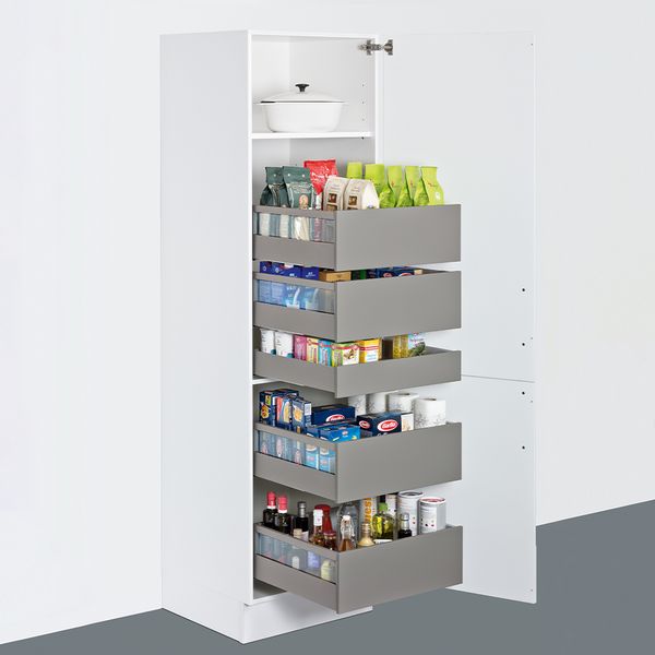 Larder unit with internal drawers and pull-outs  