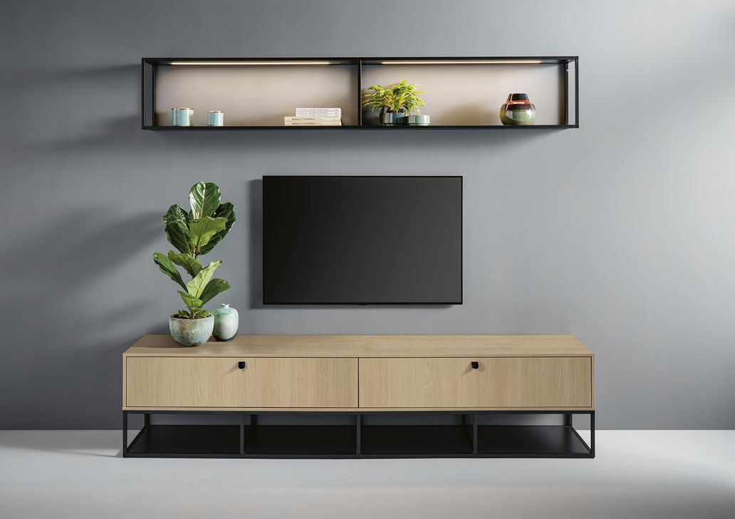 Sideboard, TV and hanging Frame Rack