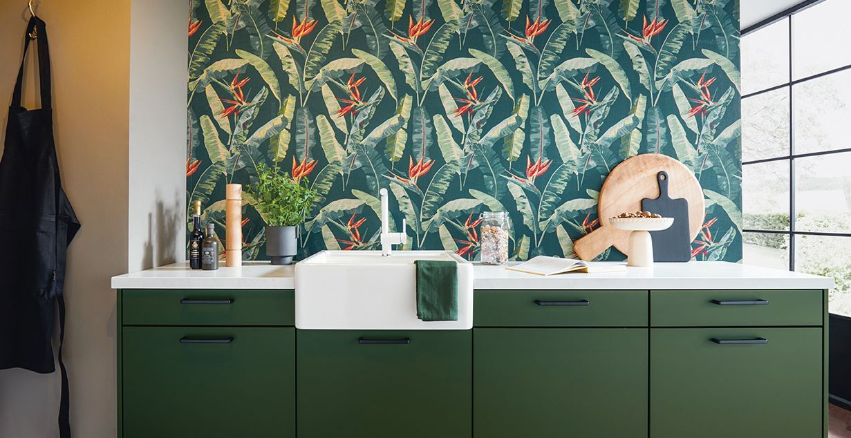 green modern worktops