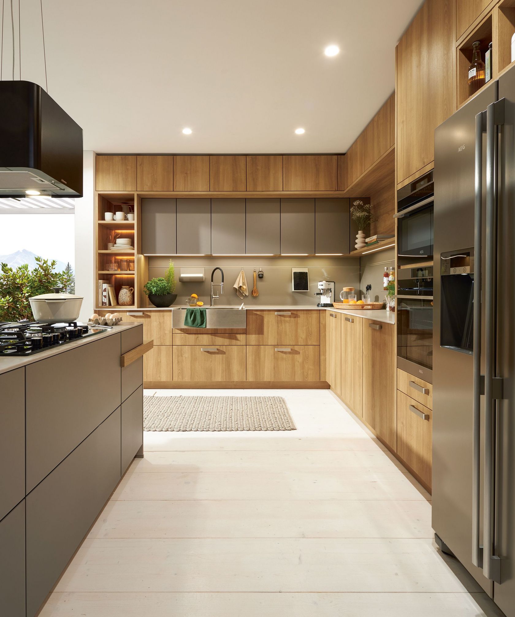 warm wood cozy kitchen