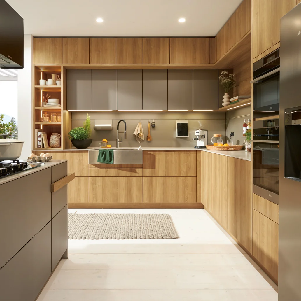 warm wood cozy kitchen