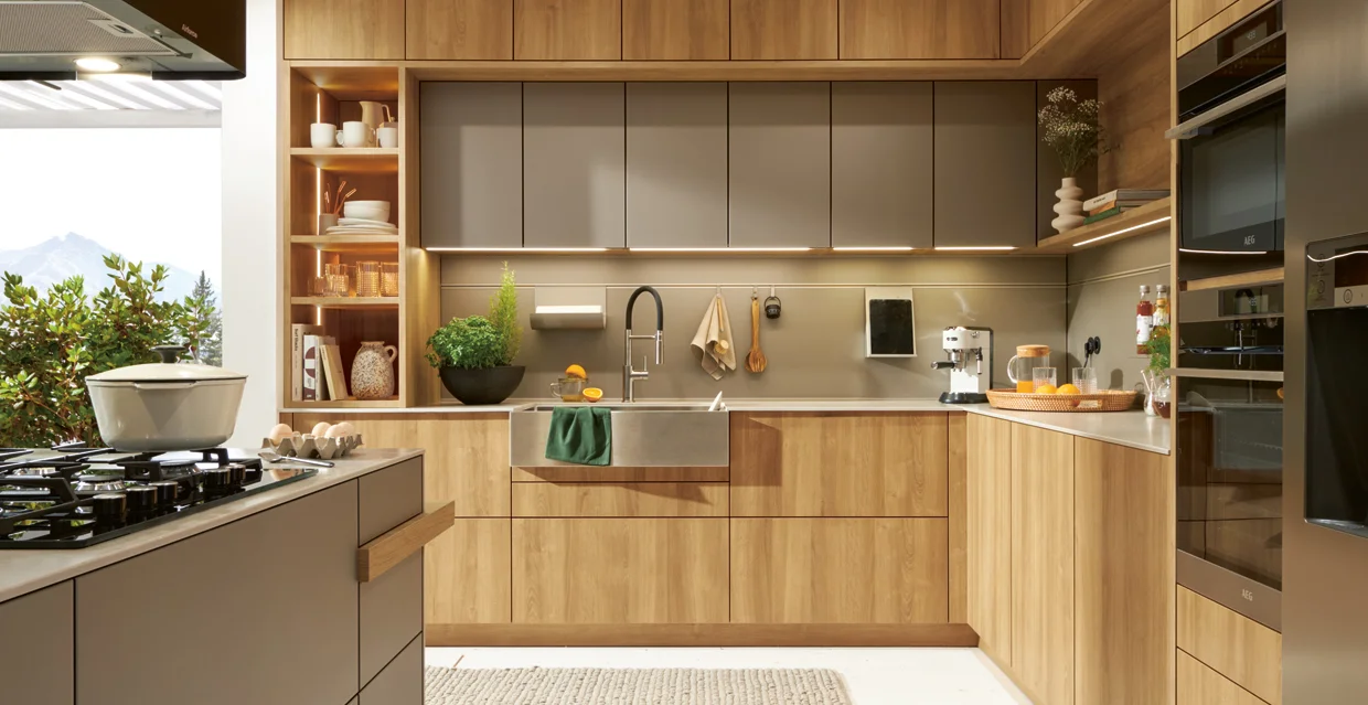 warm wood cozy kitchen