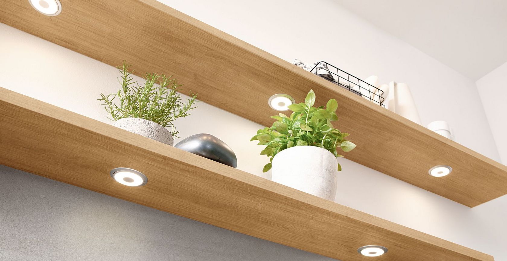 Shelves with lighting