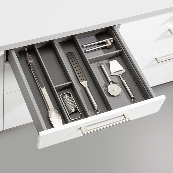 Drawer – Insert for cooking utensils in laminate black