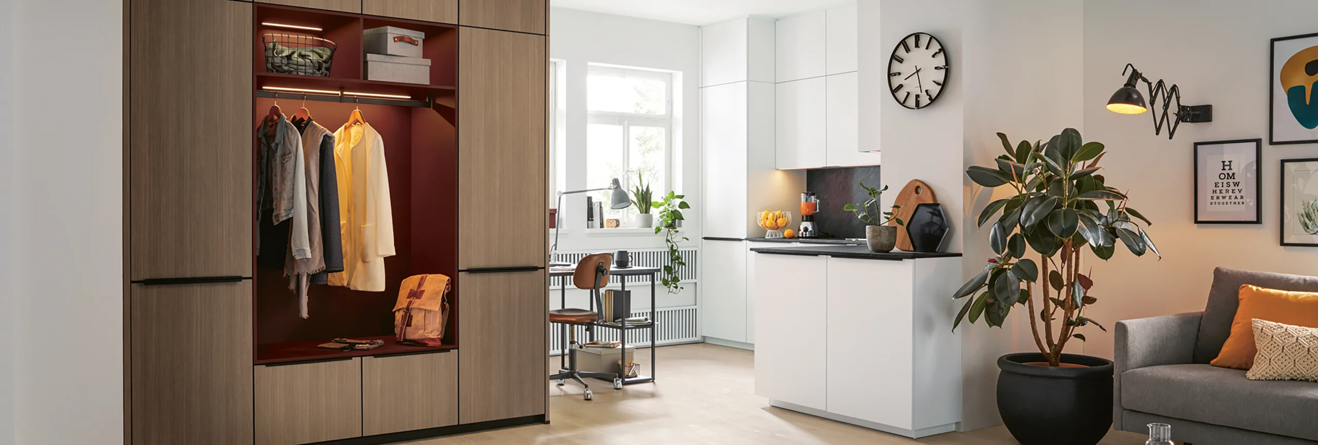 modern black matt and white kitchen