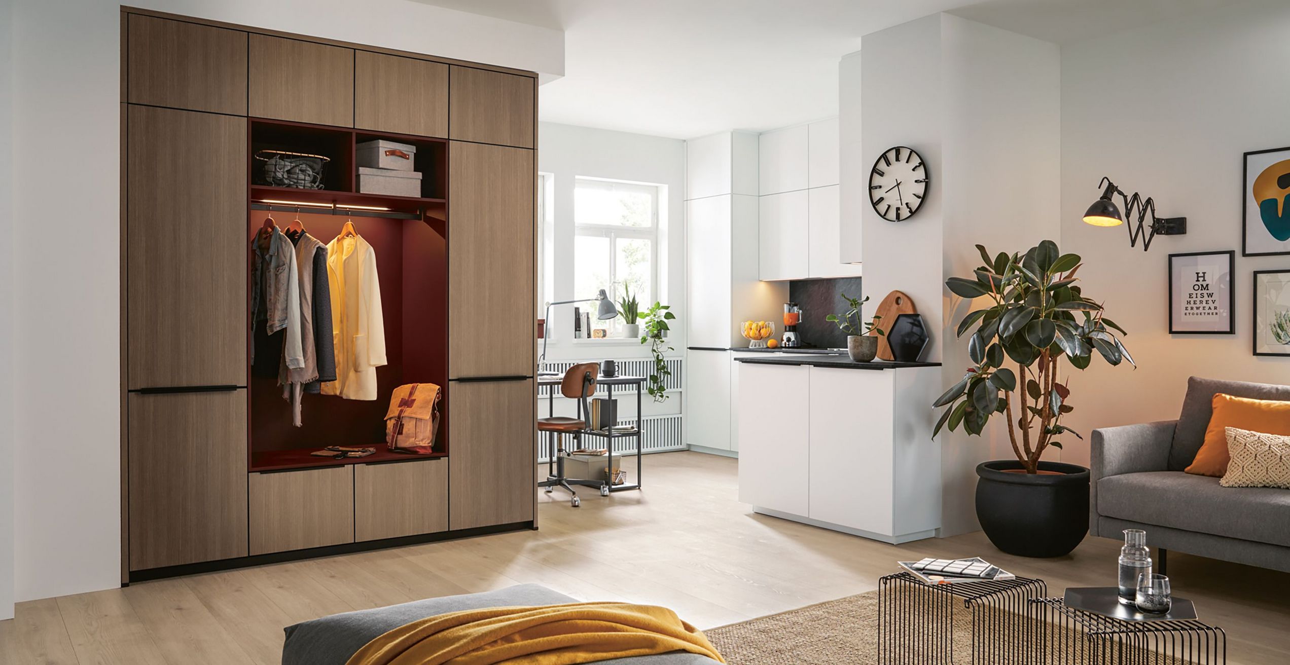 modern black matt and white kitchen