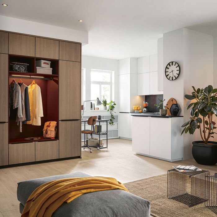 modern black matt and white kitchen