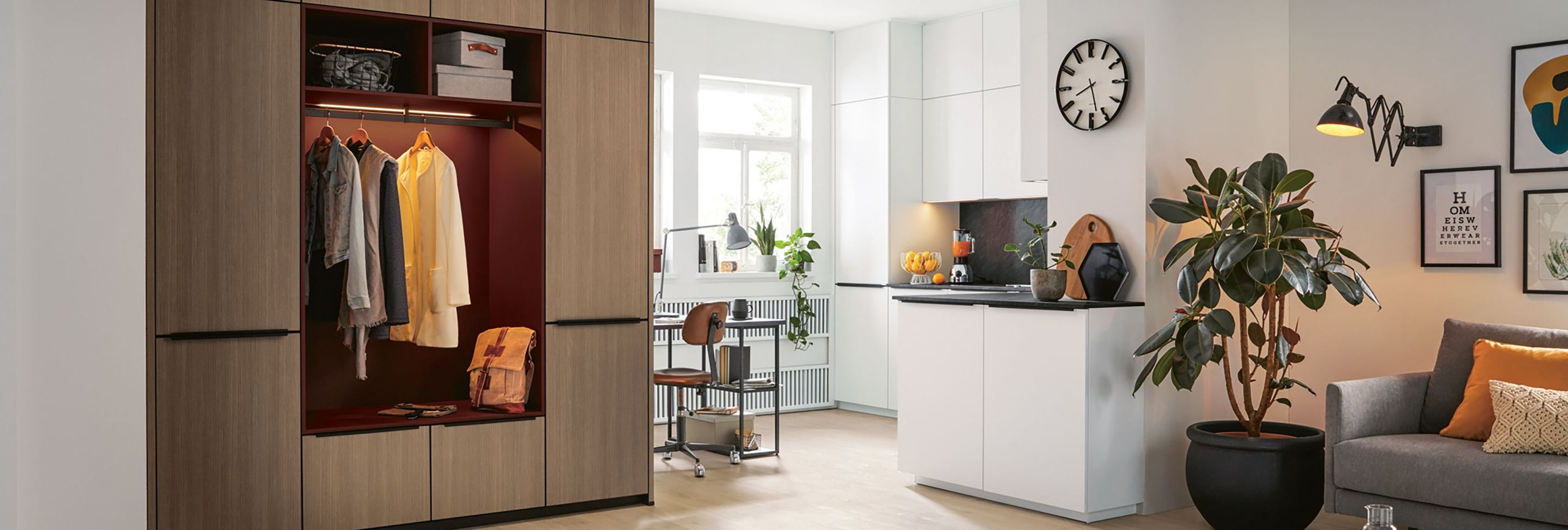 modern black matt and white kitchen