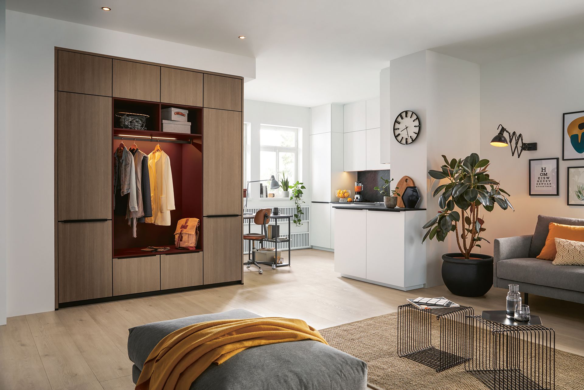 modern black matt and white kitchen