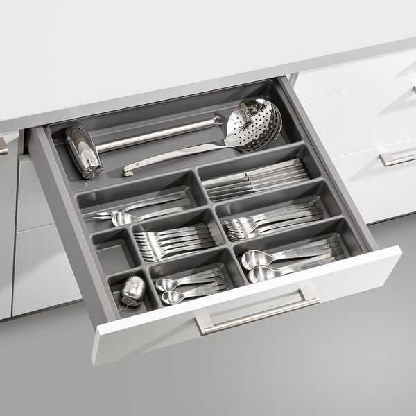 Drawer – Cutlery insert, laminate carbon grey
