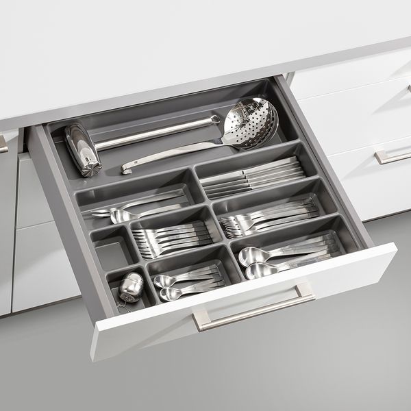Schubkasten – Besteckeinsatz in Kunststoff Carbongrau