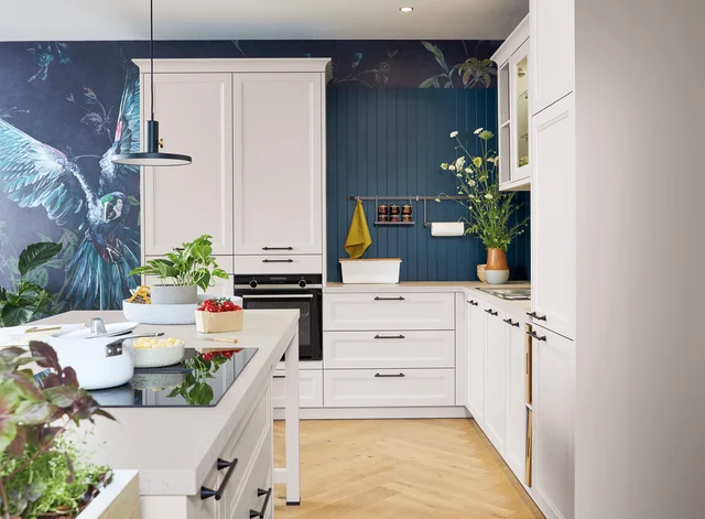 seashell white kitchen