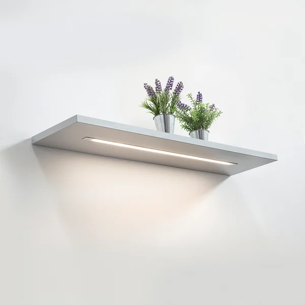 Etagères à joue avec lampes linéaires LED