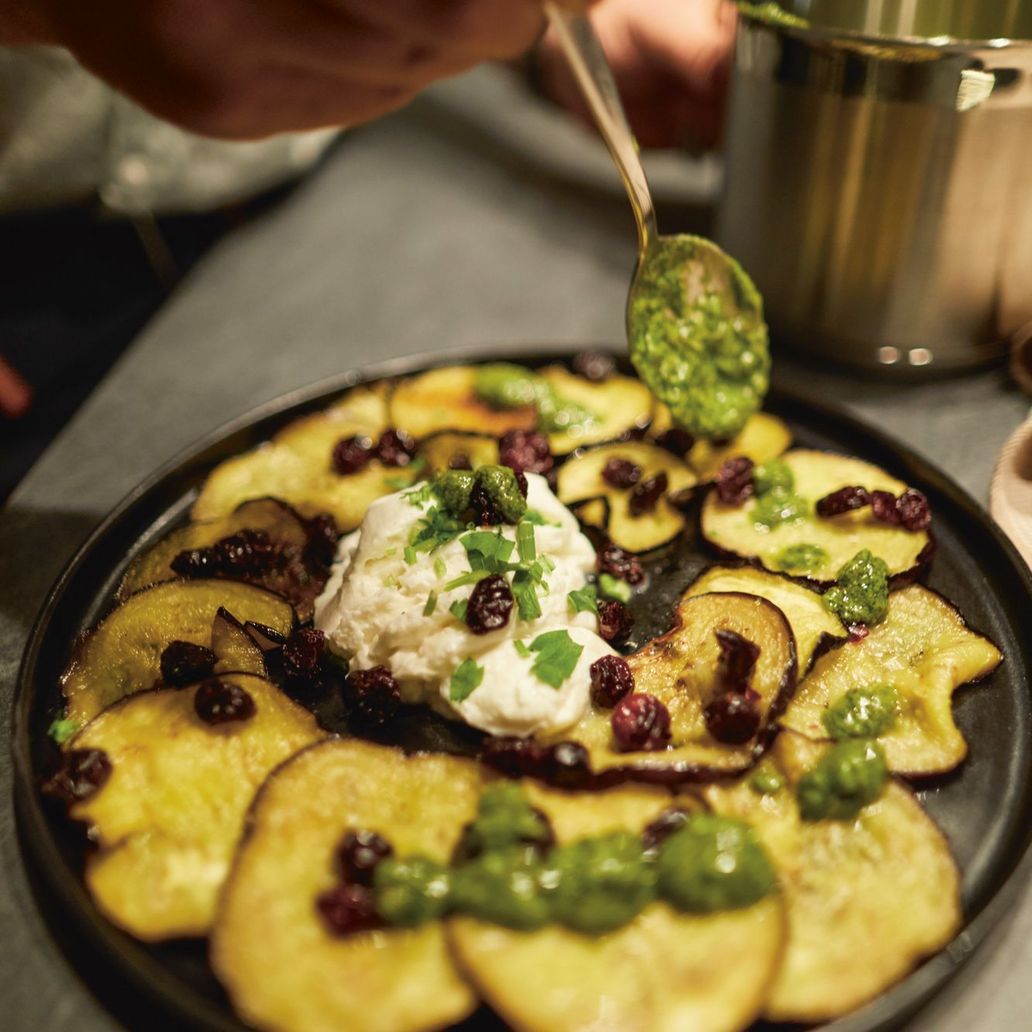 worktop with delicious food