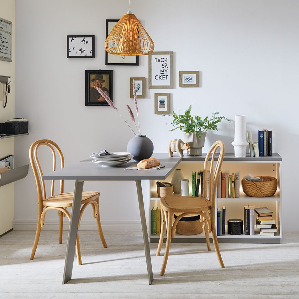 dining table with stainless steel legs