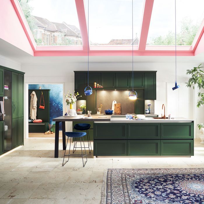 forest green modern kitchen