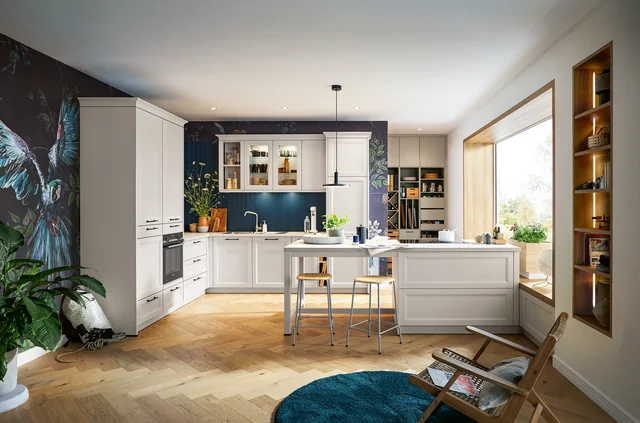 seashell white country kitchen