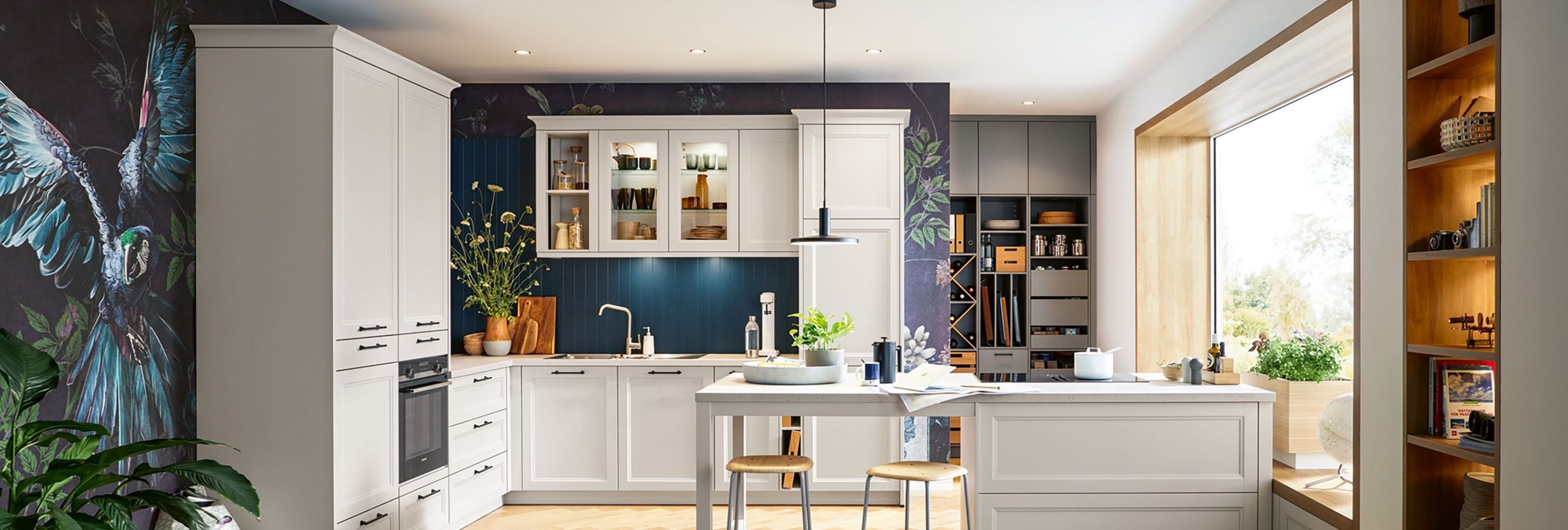 seashell white country kitchen