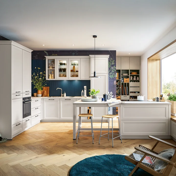 seashell white country kitchen