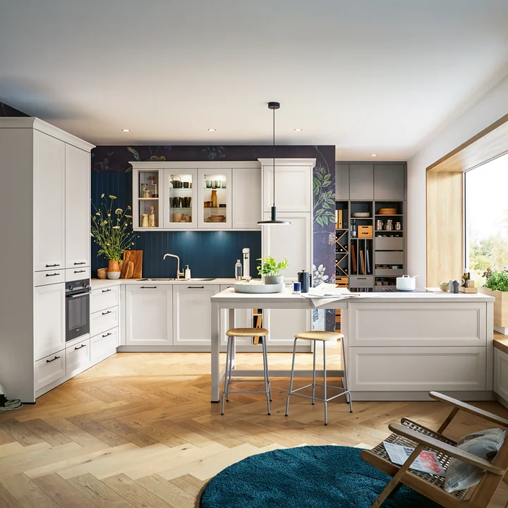 seashell white country kitchen