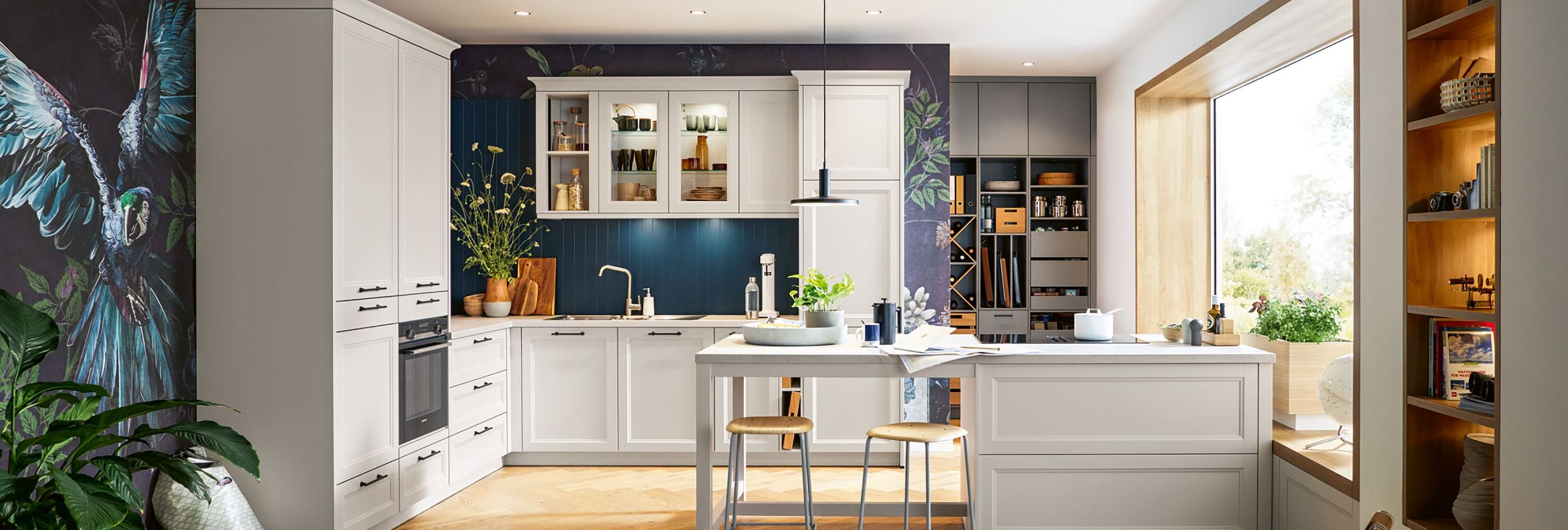 seashell white country kitchen