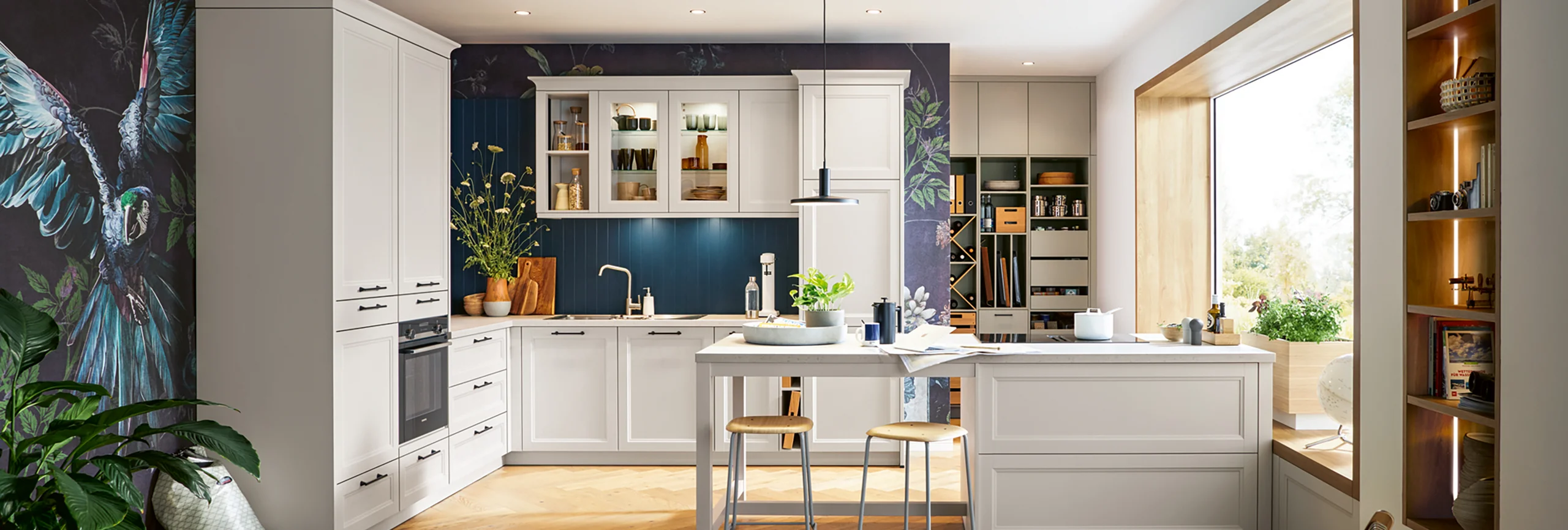 seashell white country kitchen