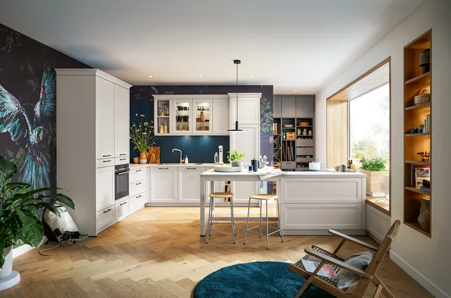 seashell white country kitchen