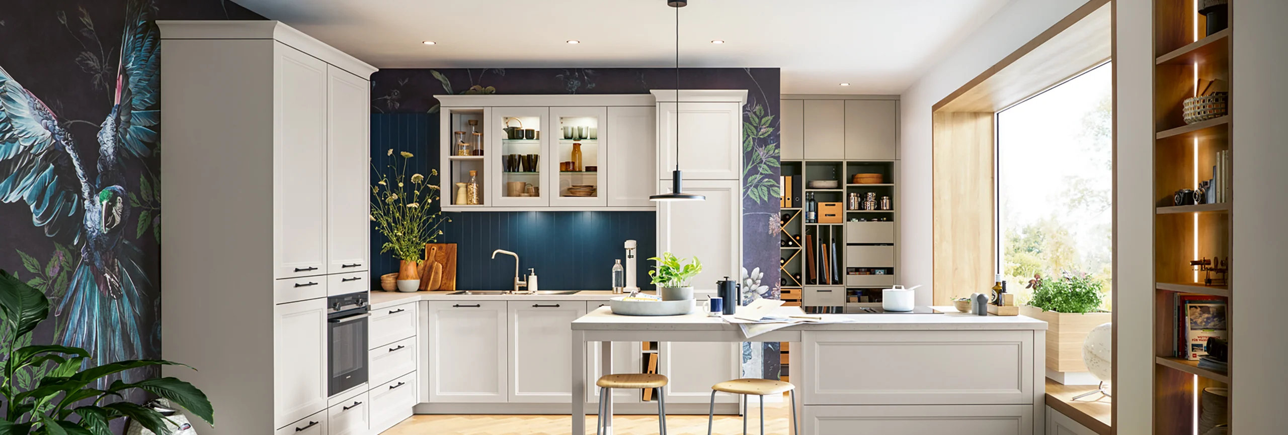 seashell white country kitchen