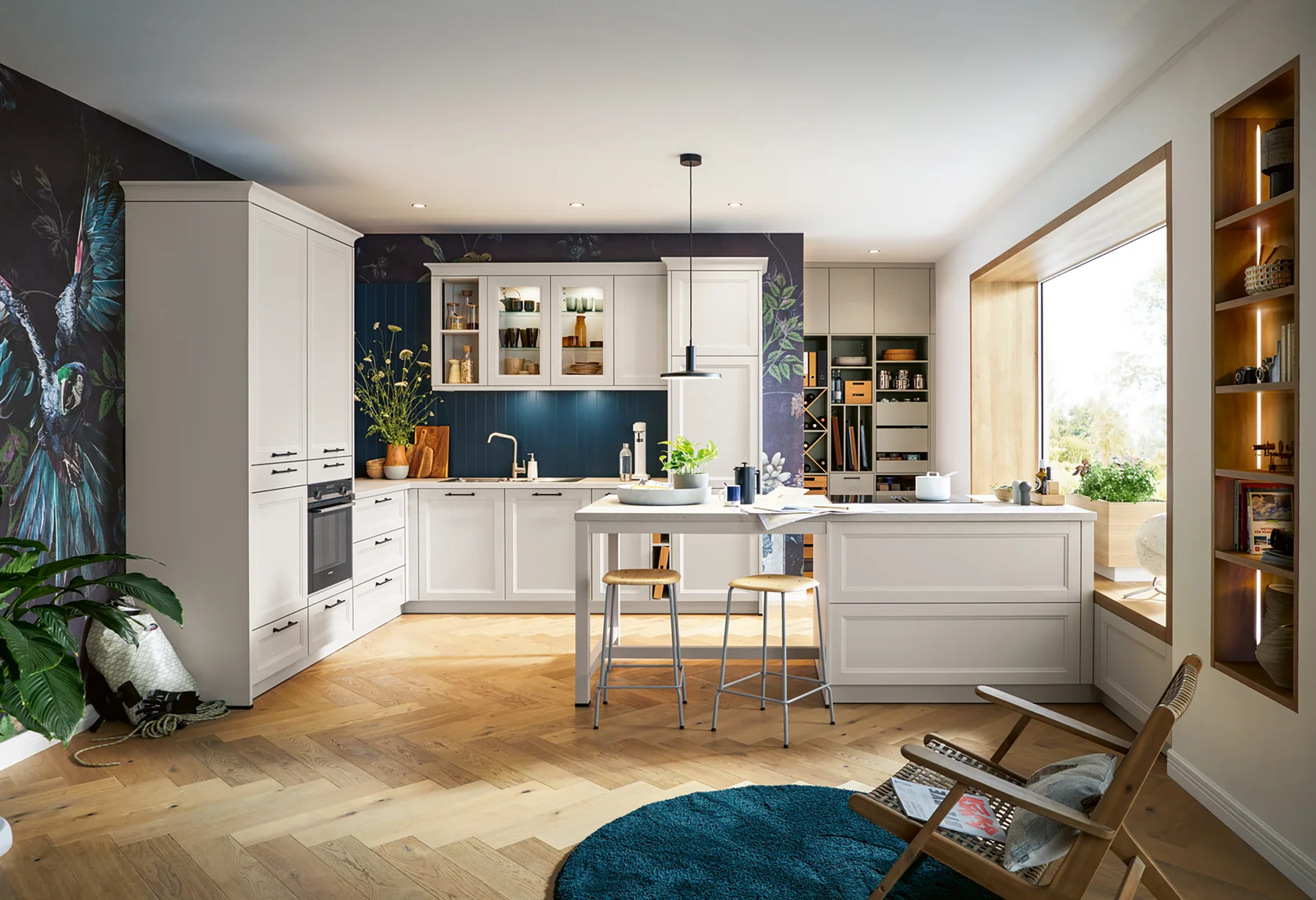 seashell white country kitchen