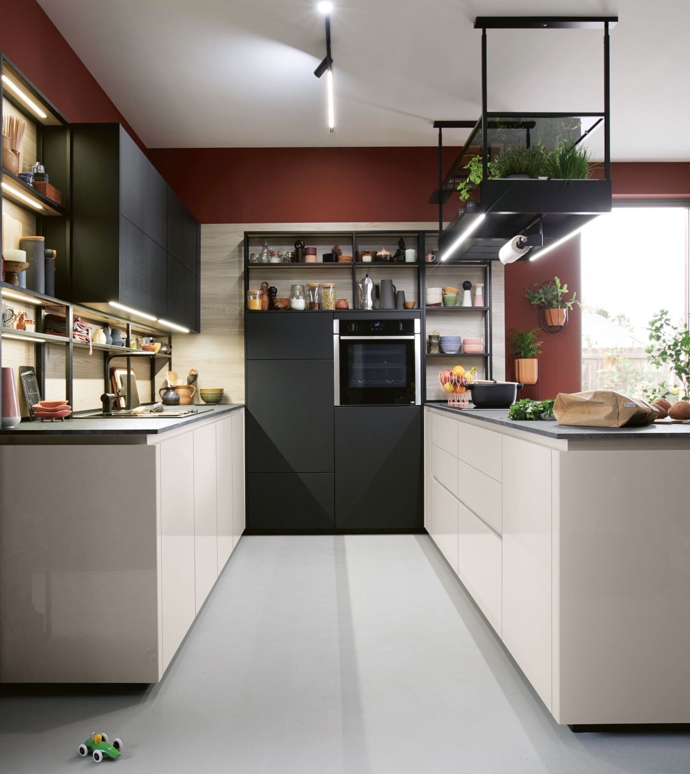 white and black kitchen