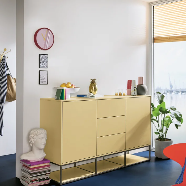 green shelf and sideboards