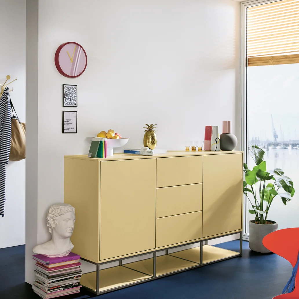 green shelf and sideboards