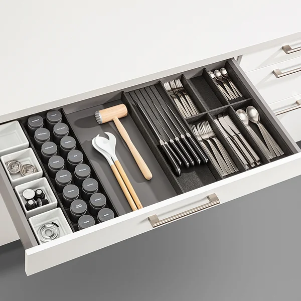 Schüller Bac à couverts avec insert à épices OrganiQ en noir lave